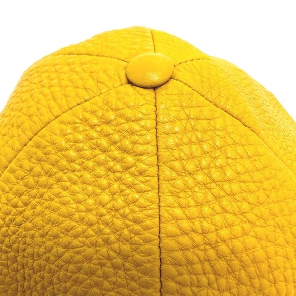 FENDI FXQ768 logo cap Leather yellow main image 5